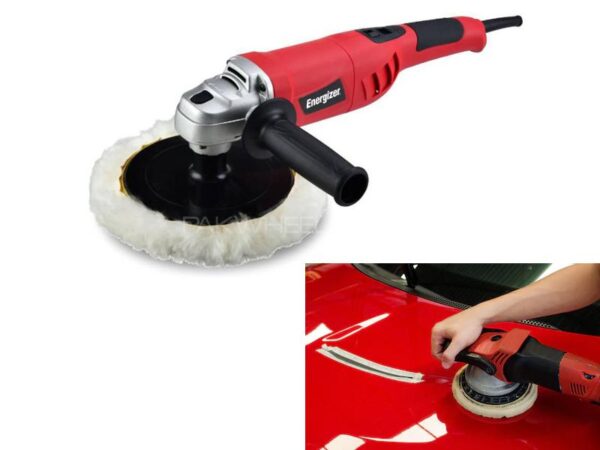 Electric Car Polisher Energizer Metal Housing 1200W W/Buffing And Polishing Pads Heavy Duty Variable Speed Red Colour Box Pack Ez1200Cp (China)