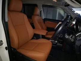 Auto Leather Type Seat Cover M/B Diamond Design Custom Fitting Toyota Prado 2018 Cayane Brown  Cayane Brown Stitch  12 Pcs/Set