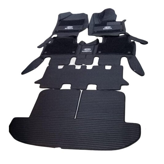 Car Floor Mat 10D Kia Sorento 2021 Black Pvc  Black Stitch  Black/Grey Grass 04 Pcs/Set Premium Quality (China)