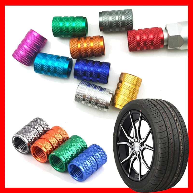 Car Tire Air Valve Decorative Caps Valve Cap Design Metal Material Chrome Standard Quality 04 Pcs/Set Blister Pack (China) Fy-8503