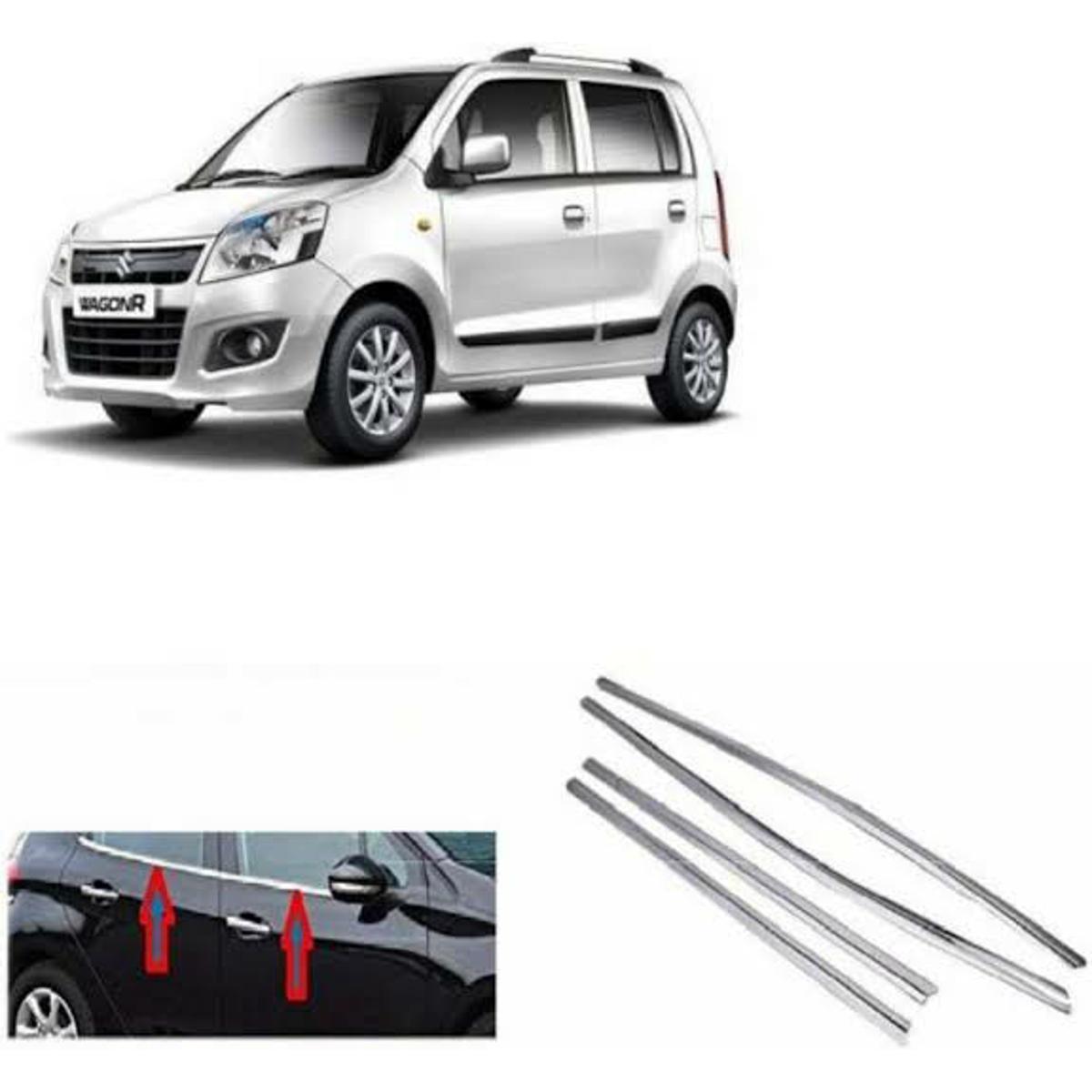 Chrome Weather Strips Tape Type Fitting Suzuki Wagon-R 2018 04 Pcs/Set