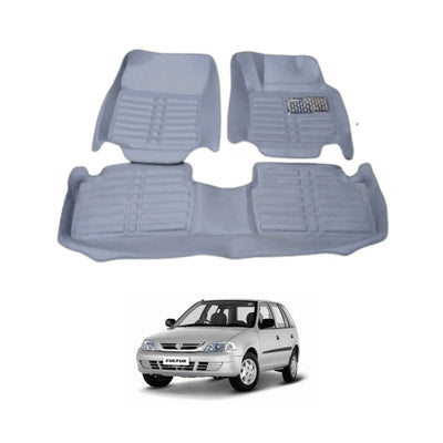 Car Floor Mat 5D Suzuki Old Cultus Grey Pvc 03 Pcs / Set Standard Quality (China)