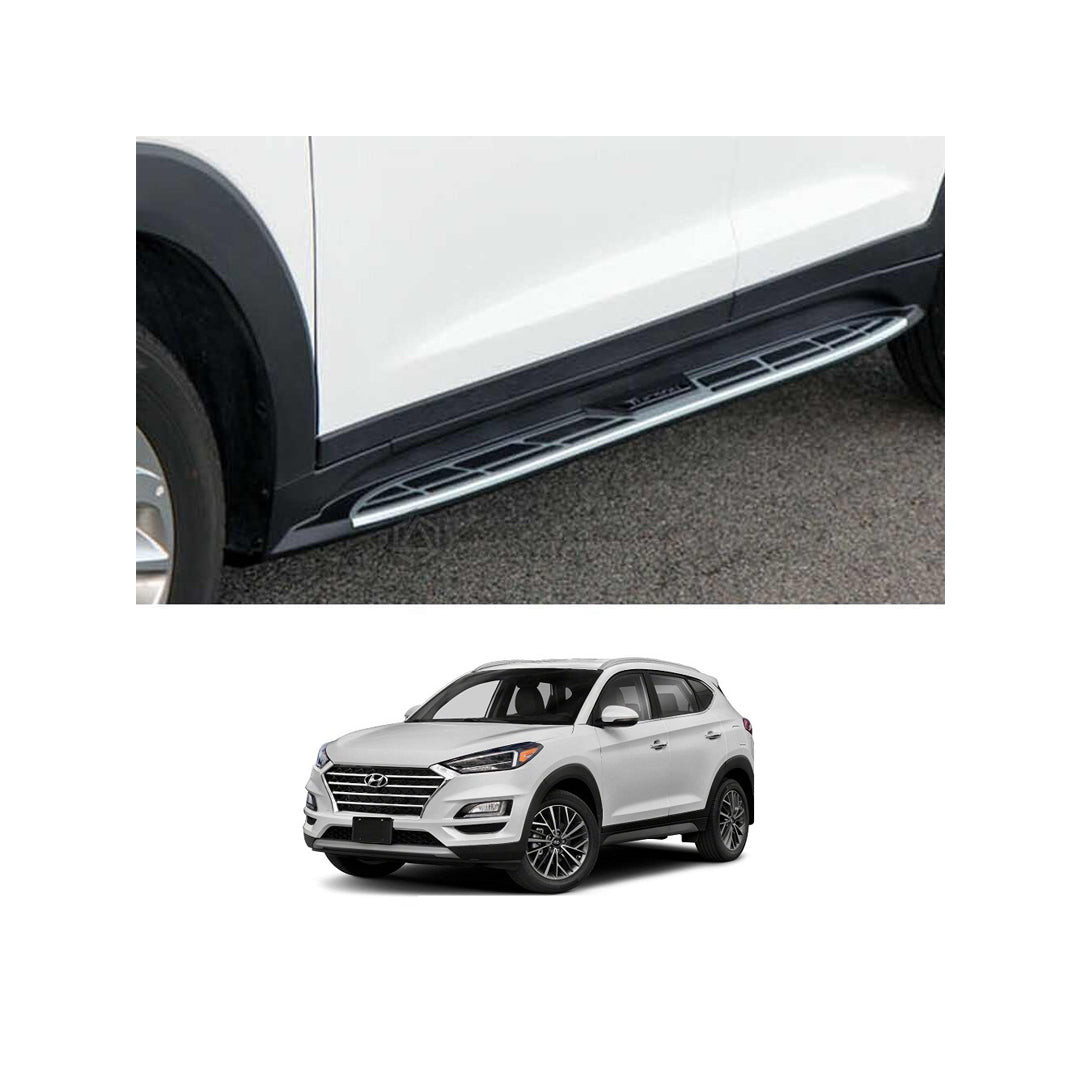 Side Step / Foot Board Version 02 Design Oem Fitting Hyundai Tucson 2021 Metal Material Without Border Without Light Tucson Logo 02 Pcs/Set Black/Silver Fy-5408 (China)