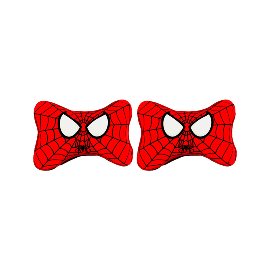 Car Neck Rest Cushions Fabric Material 02 Pcs/Set Red/Black Pvc Bag Pack Carton Design-Spider Fy-3906 (China)