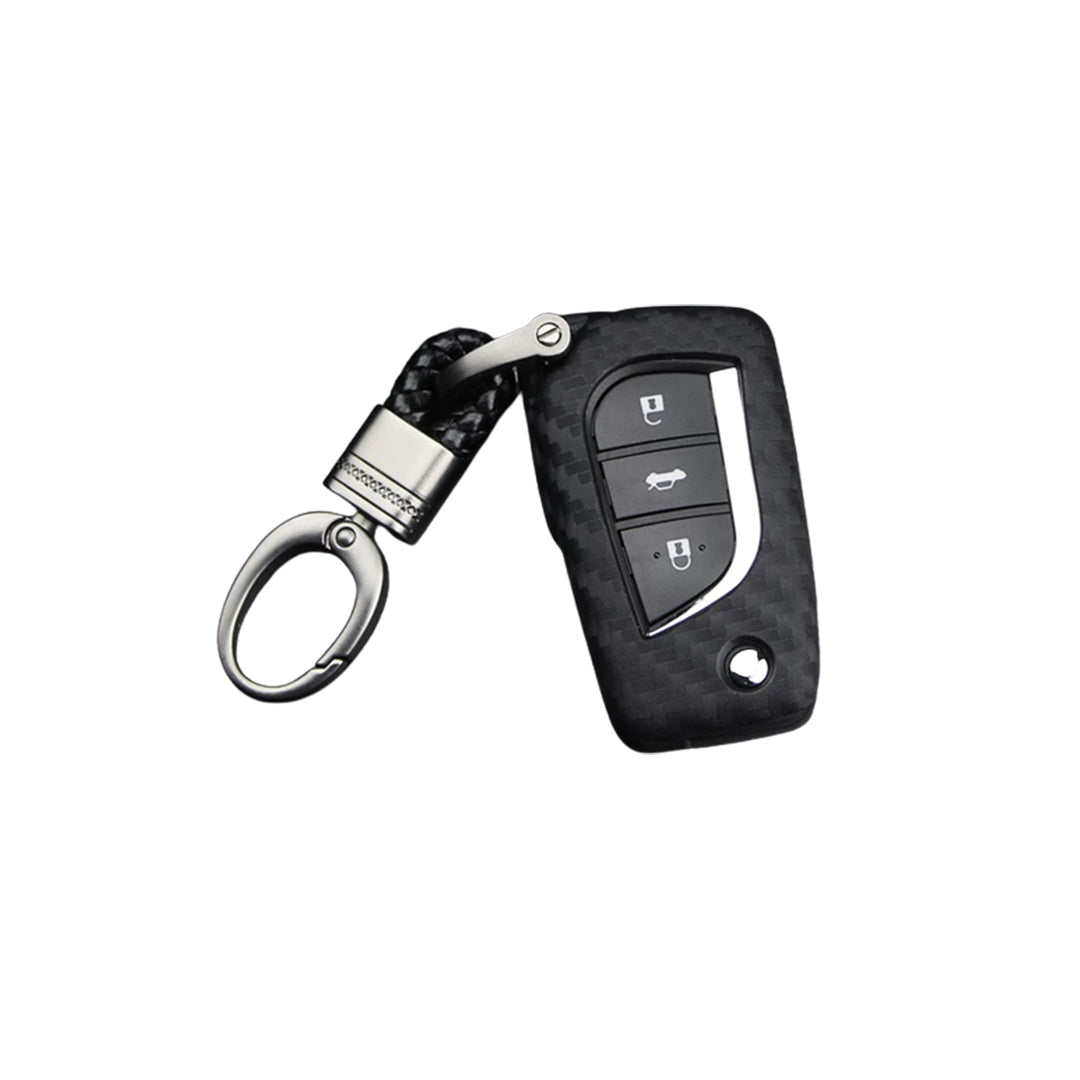 Car Remote Key Cover/Casing Plastic Casing W/Keychain Toyota Corolla 2018 Grande No Logo Carbon Plastic Box Pack (China)