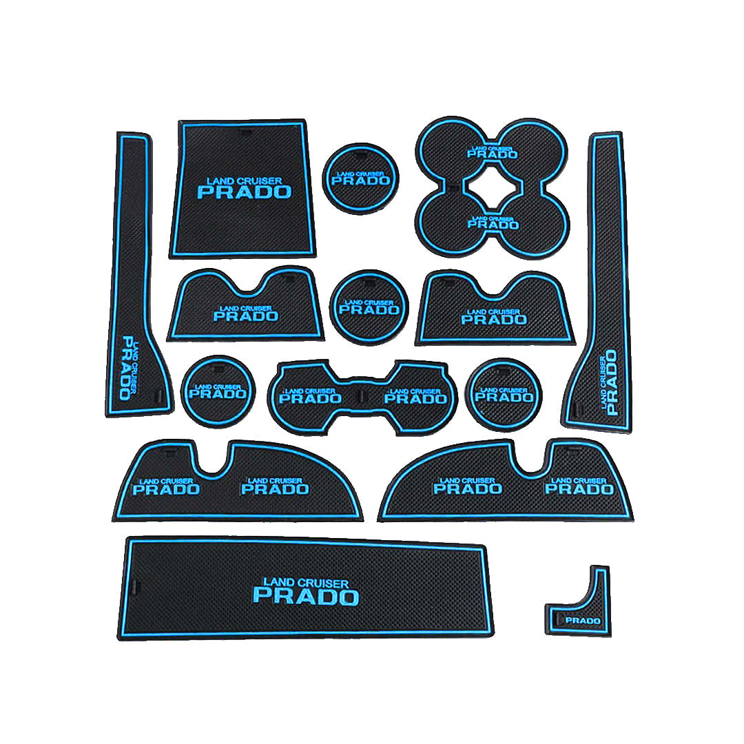 Car Interior Mat Kit Box Pack Toyota Prado 2018 Black/Blue (China)