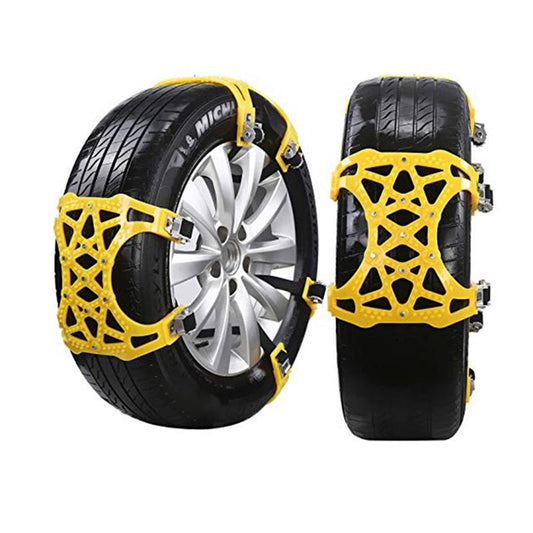 Anti-Skid Tyre Snow Chain Plastic Material For Suv Large Size Standard Quality For 02 Wheel/Pack Yellow Bag Pack Fy-8513 (China)
