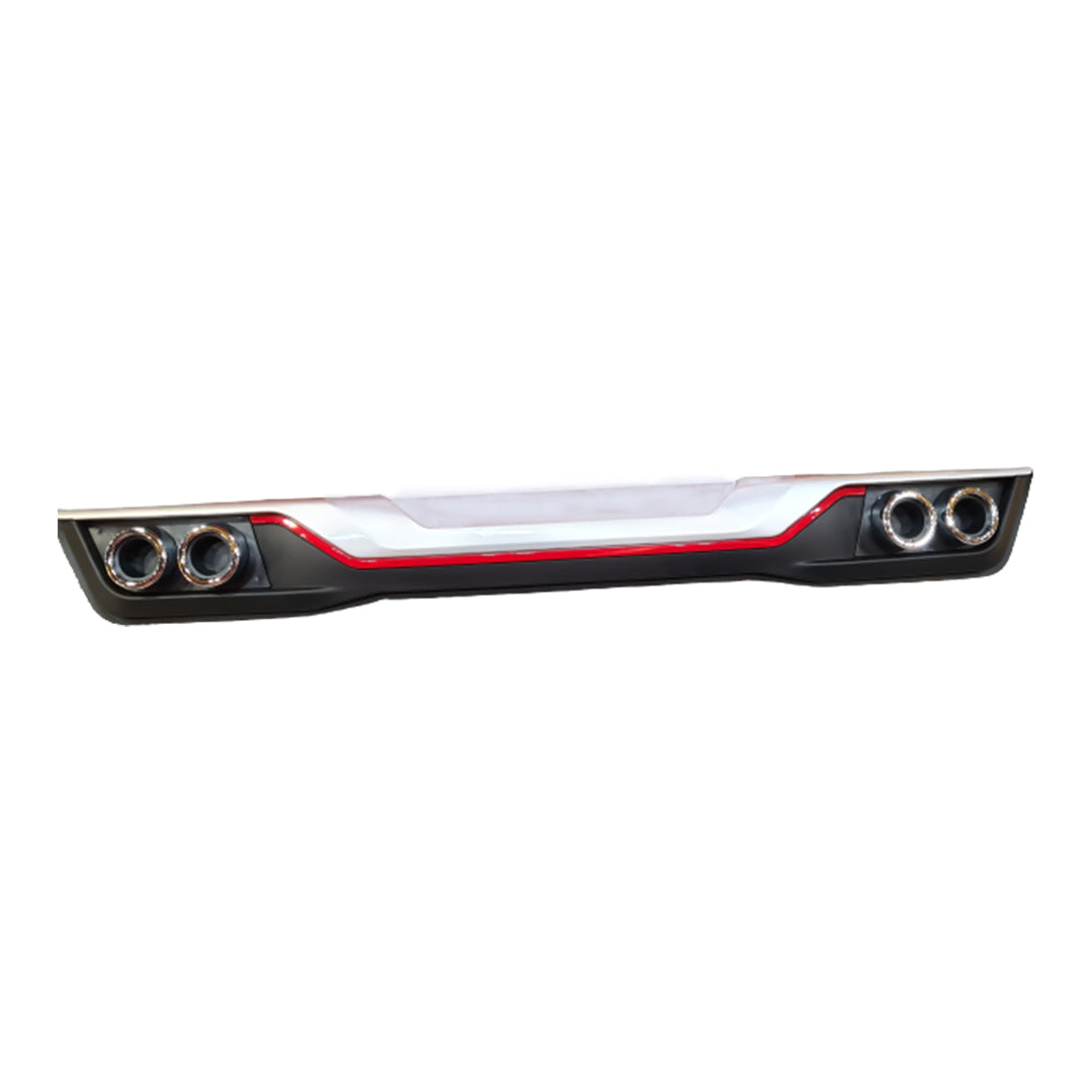 Car Rear Bumper Diffuser Universal Fitting Bmw Design Without Reflector With Double Exhasut Black/Silver Fy-1805 (China)
