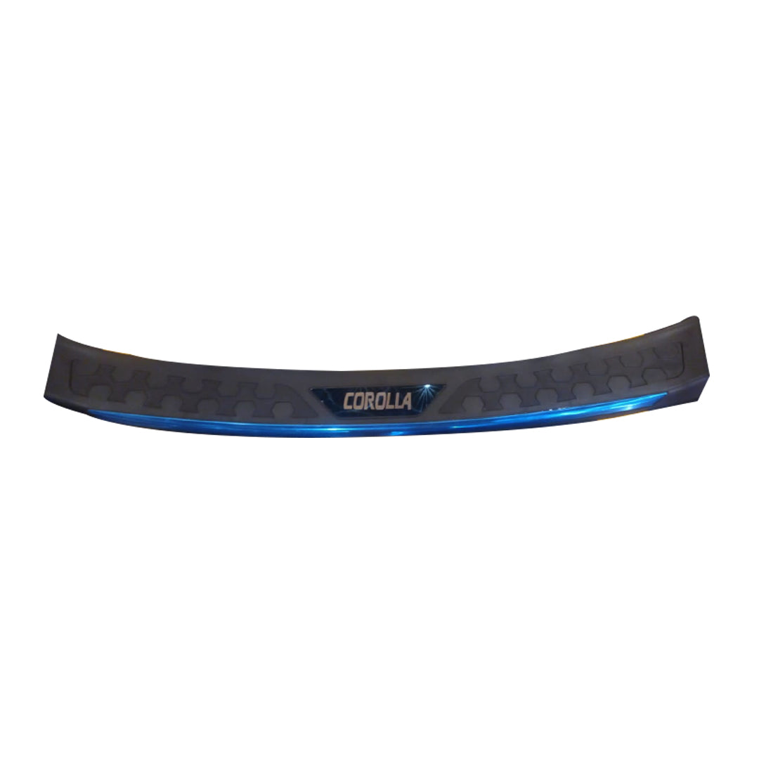 Car Rear Bumper Anti-Scratch Protector/Sill/Patti Plastic Material Tape Type Fitting Toyota Corolla 2012 Outer Side Black/Chrome Corolla Logo Without Reflector (China)