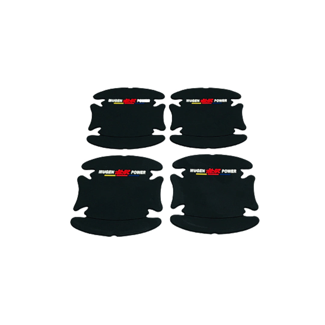 Outer Door Handle Bowl Anti-Scratch Pads Silicone Material Black Mugen Power Logo Poly Bag Pack Tape Type Fitting 04 Pcs/Set (China)