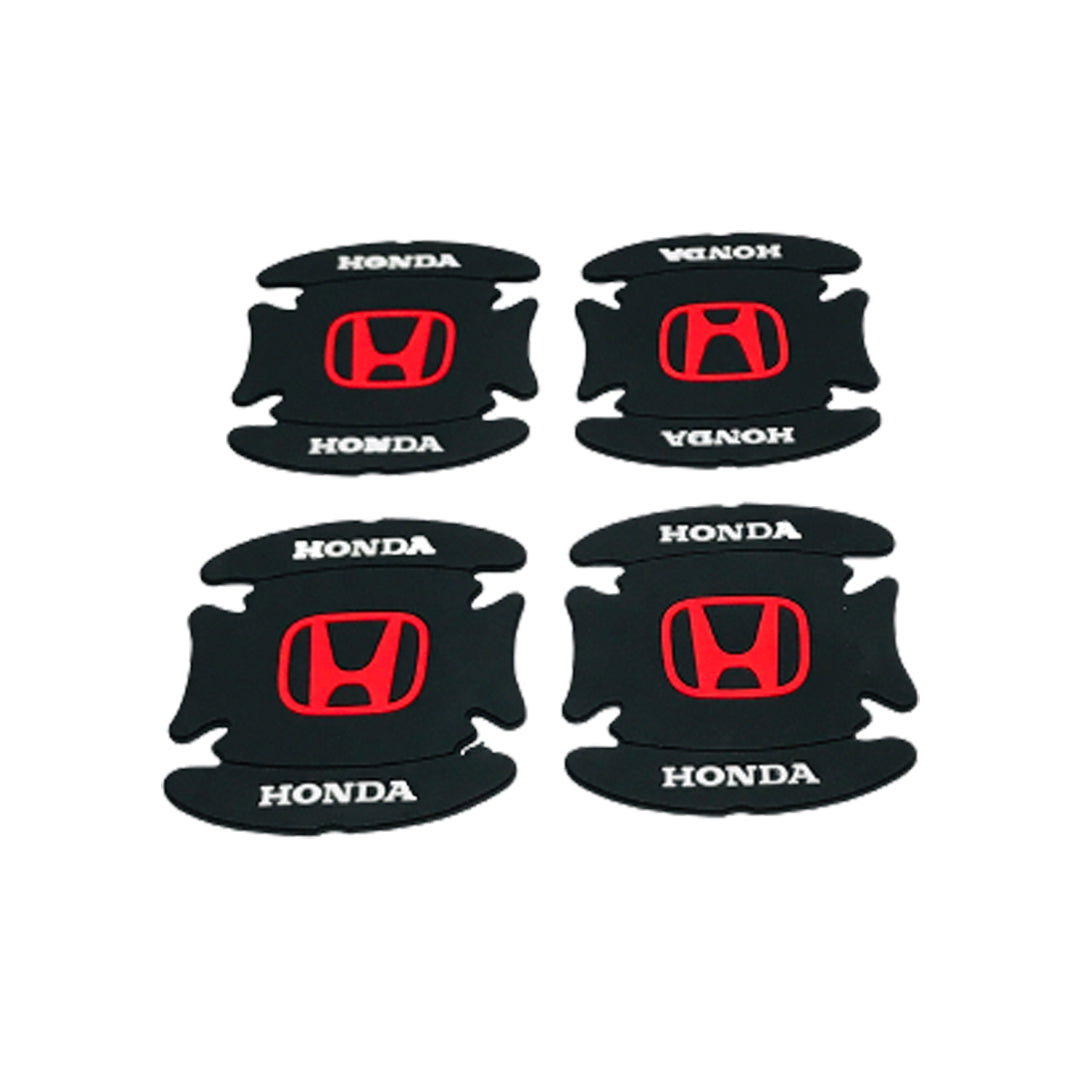 Outer Door Handle Bowl Anti-Scratch Pads Silicone Material Black/Red Honda Logo Poly Bag Pack Tape Type Fitting 04 Pcs/Set (China)