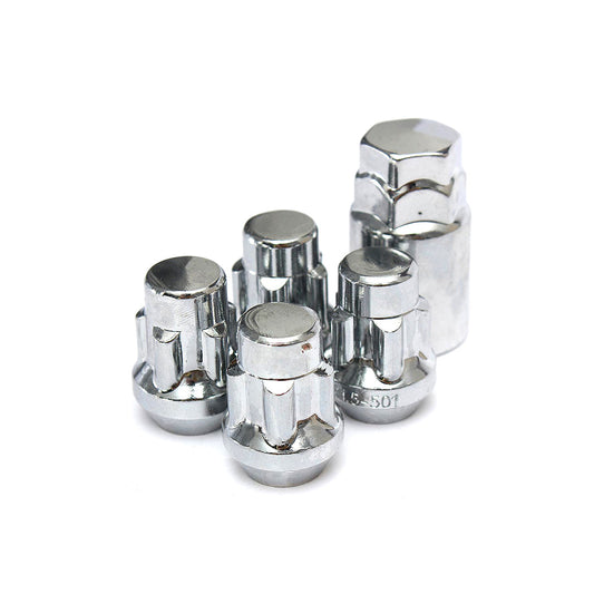 Car Alloy Wheel Nut Type Lock Universal Fitting Metal Material Mix Designs Full Chrome 04 Pcs/Pack Blister Pack (China)