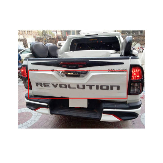Rear Tail Gate Outer Lid Cover Revolution Plate Without Spoiler  Toyota Revo 2016-2020 Abs Material Solid White Colour (China)