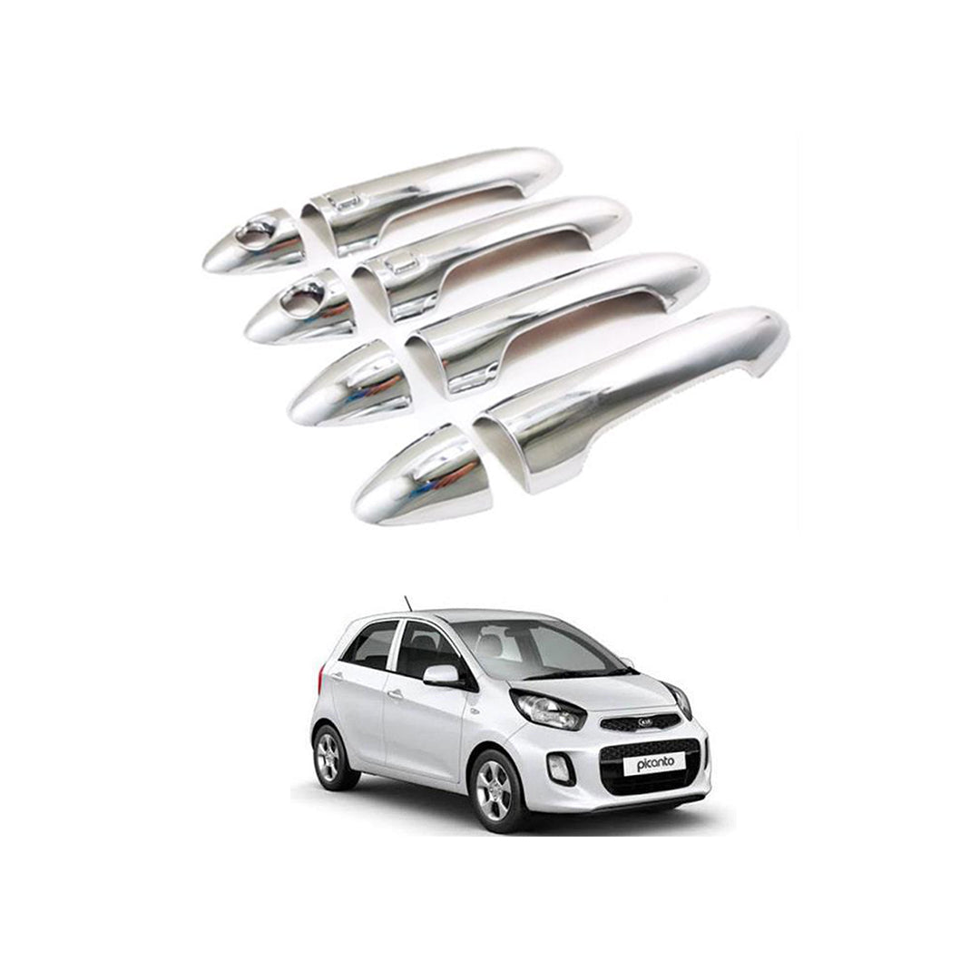 Chrome Handle Covers Full Tape Type Fitting Kia Picanto 2020 08 Pcs/Set (China)