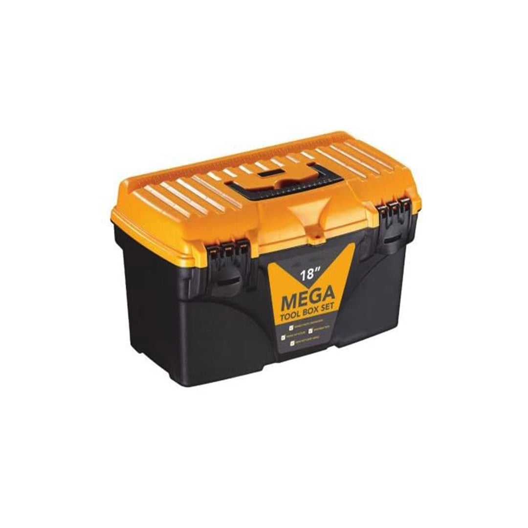 Tool Box & Organizer Portable With Tray 18" Large Plastic Material Standard Quality Black Talco Ptb7318 (China)