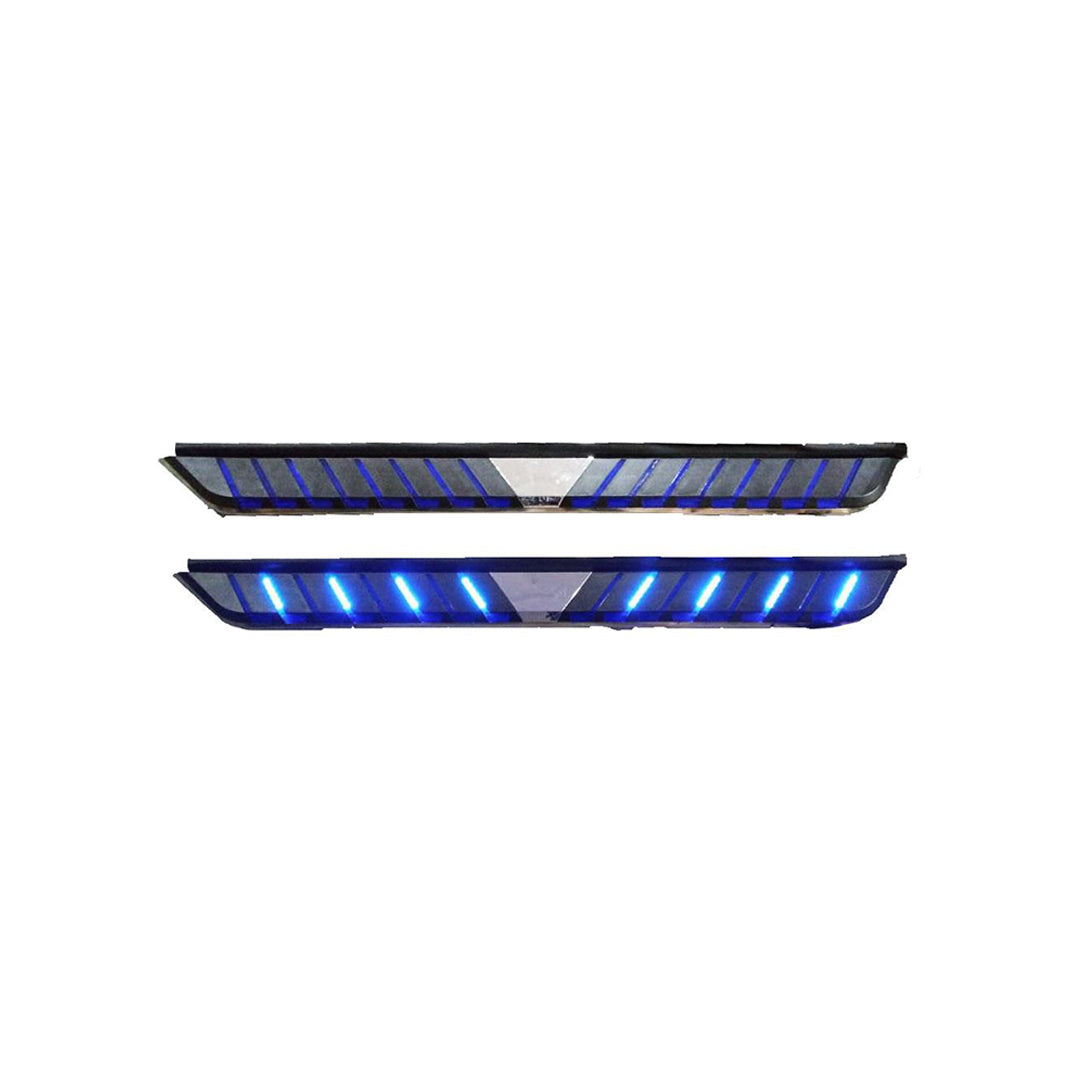 Side Step / Foot Board Version 05 Design Oem Fitting Hyundai Tucson 2021 Aluminium Material With Chrome Border With Light No Logo 02 Pcs/Set Black Fy-3585 (China)