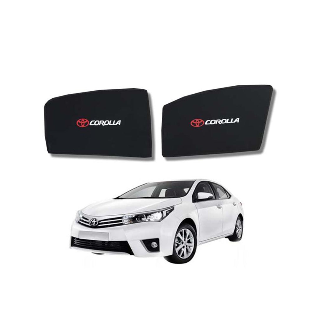 Car Curtain Side Fix Toyota Corolla 2018 With Logo Black (Pakistan)