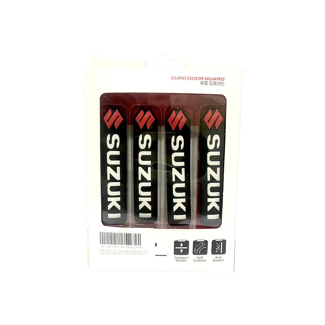 Car Door Anti-Scratch Guards Silicone Material Suzuki Logo 04 Pcs/Set Colour Box Pack Black (China)
