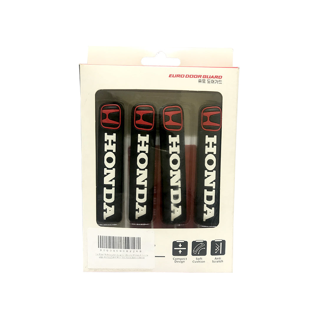 Car Door Anti-Scratch Guards Silicone Material Honda Logo 04 Pcs/Set Colour Box Pack Black (China)