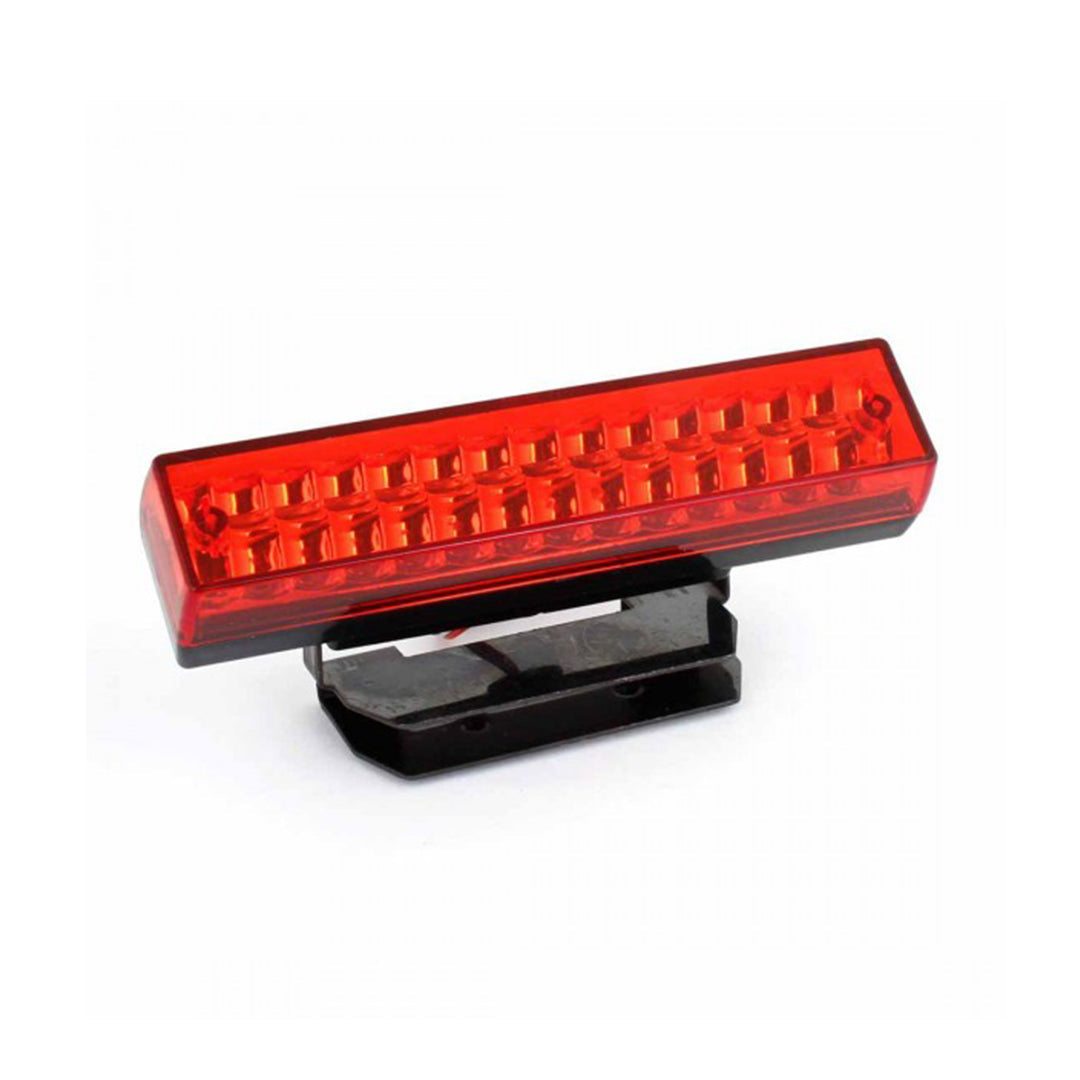 Car Third Brake Lamp Universal Fitting Rear Screen Inner Side Fitting Rectangle Shape Plastic Housing Black Housing Parking + Brake Function 5.40" 26 Led Red Led Standard Quality Blister Pack Fy-1902/Qr-8818B (China)