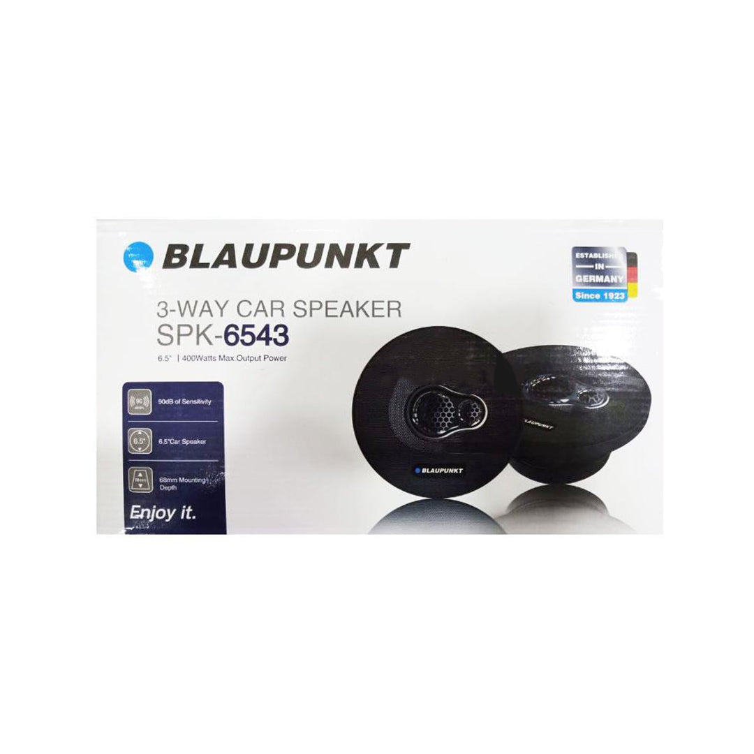 Car Speakers Blaupunkt 6" Round Shape 3-Way Coaxial 400W Chc Universal Fitting 02 Pcs/Set Black Spk-6543 Premium Quality