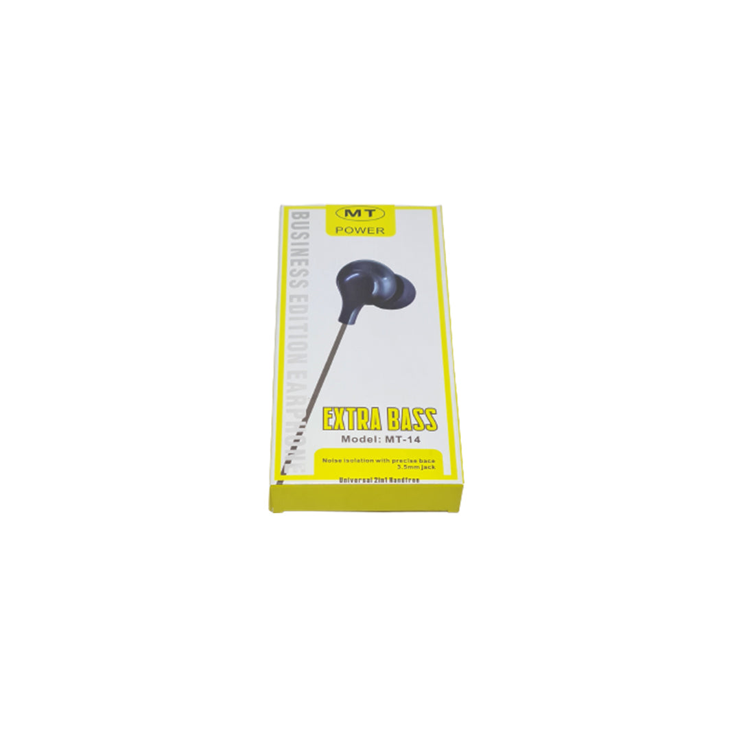 Mobile Handsfree / Headphones Mt Power Head Phones + Remote + Mic Type Android Regular Port 1.2 Meters Black 01 Sets / Pack Colour Box Pack Mt-14 (China)