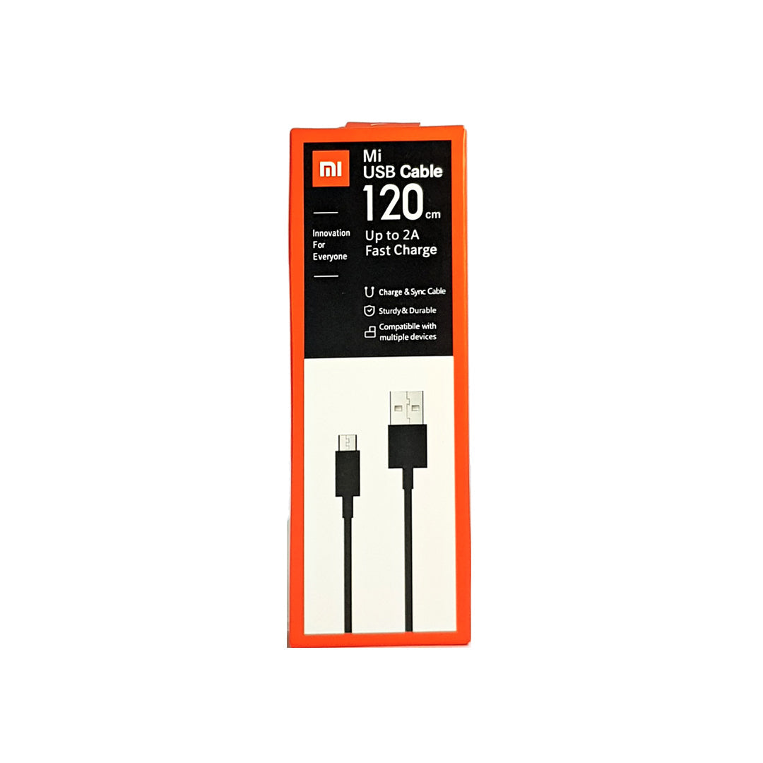 Mobile Charging / Data Cable Mi Usb To Android Single 2A Fast Charging 1.2 Meters Black 01 Pc/Pack Colour Box Pack (China)
