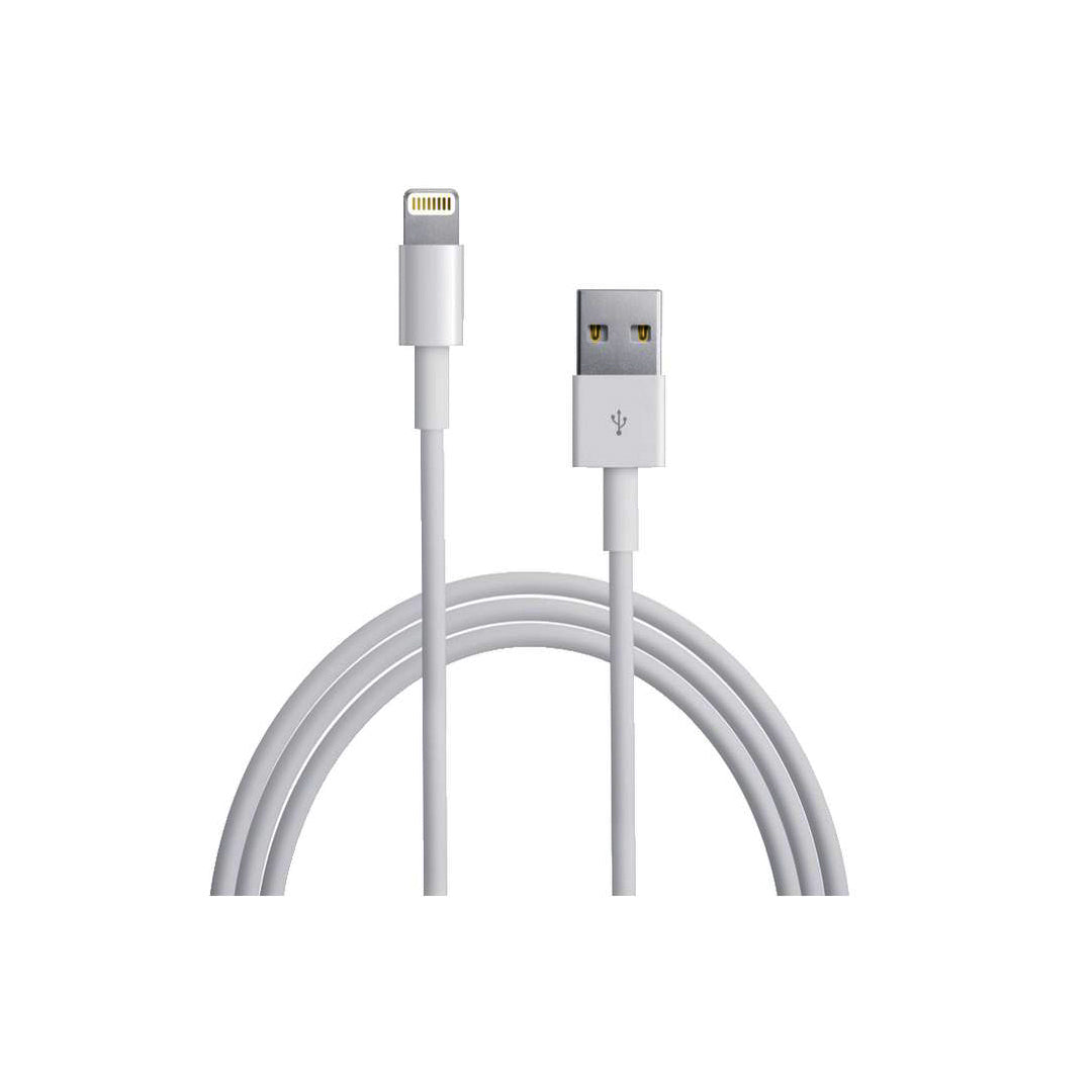 Mobile Charging Data Cable Usb To Iphone Single 01 Meter White 01 Pc/Pack  Bulk Pack