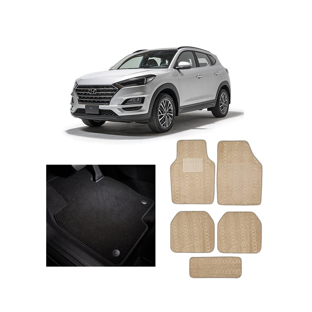 Car Floor Mat Twist Fiber Carpet Material Oem Fitting Hyundai Tucson 2021 05 Pcs/Set Beige Poly Bag Pack Tucson Logo (China)