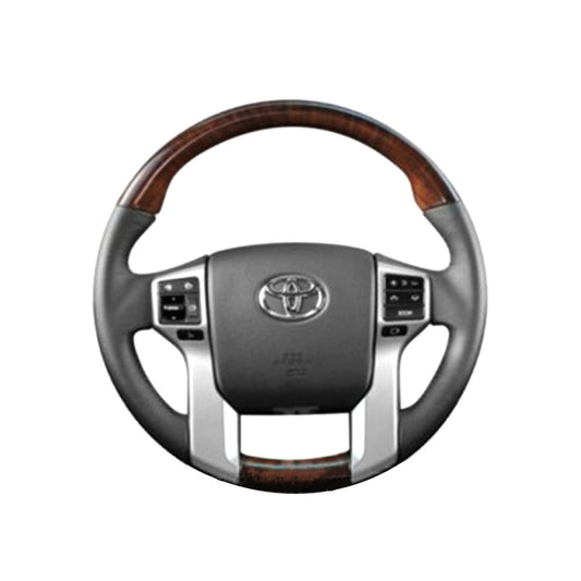 Automotive Oem Type Steering Wheel Oem Type W/Air Bag & Multimedia Switches Toyota Prado Fj-150 2008-2021 Leather Type Material Prado 2018 / L/C 2016-2020 Design Black/Wood Oem Fitting New (China)