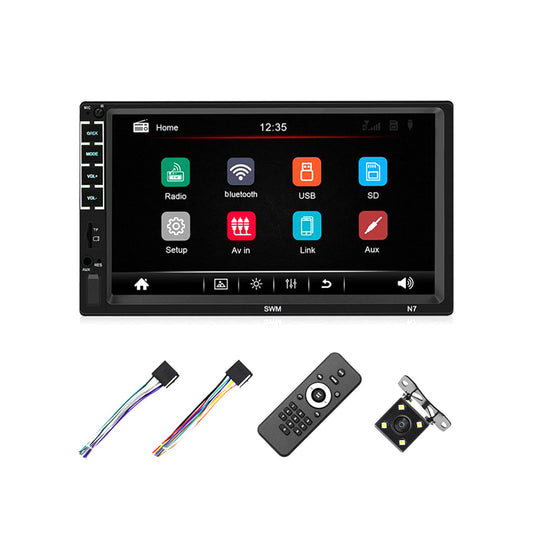 Car In Dash Touch Screen Mp5 Panel Rock Star  Tab Style Universal Fitting 7" Ips Display  Gorilla Glass Piano Black Panel  (China)