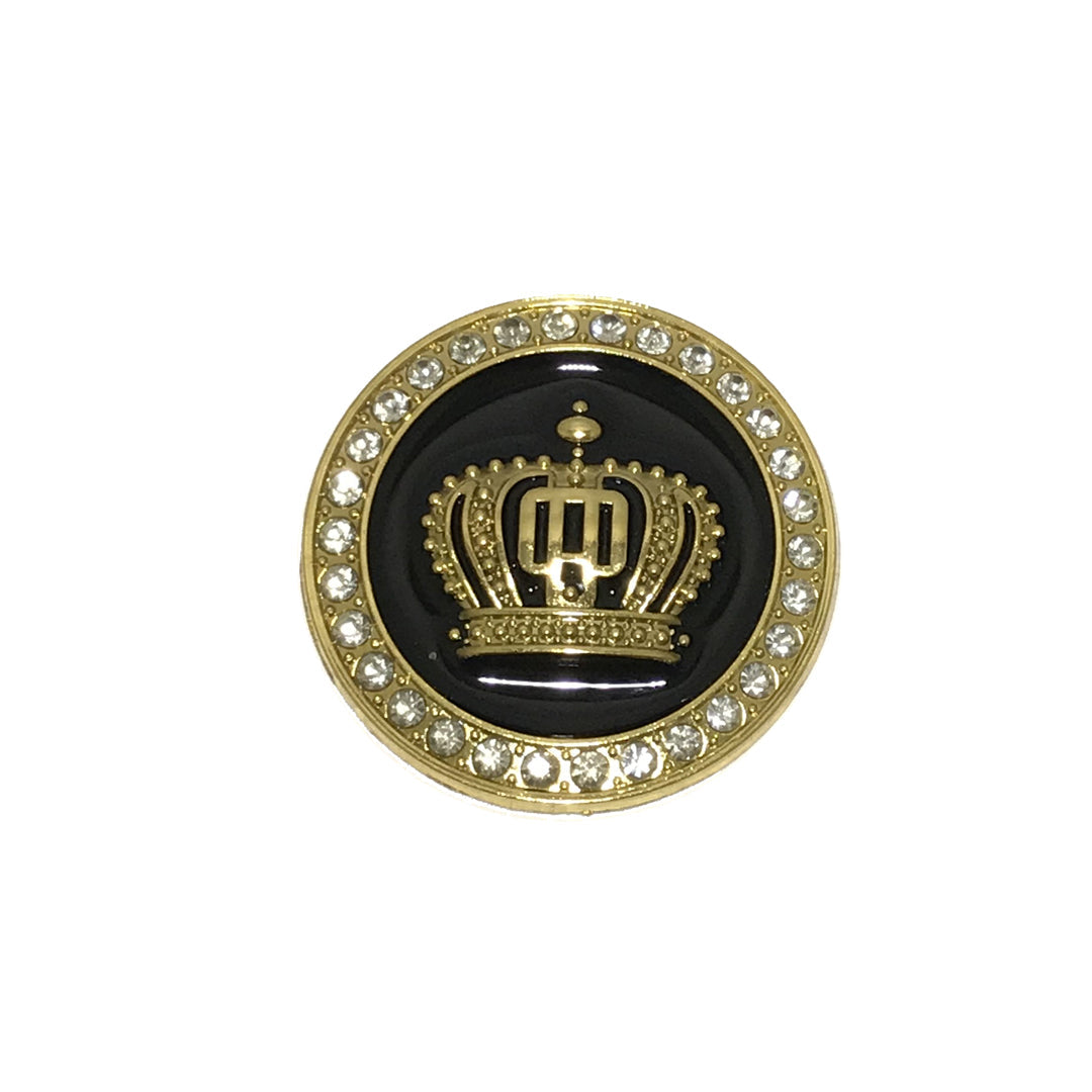 Car Universal Mono Metal Material Crown Logo Gold/Black 01 Pc/Pack Small Size Poly Bag Pack (China)