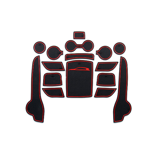 Car Interior Mat Kit Kia Sportage 2020 Black/Red Poly Bag Pack  (China)