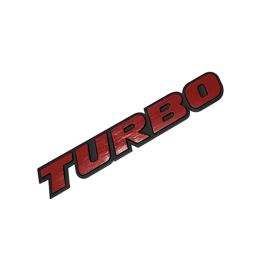 Car Universal Mono Plastic Turbo Logo Black/Red 01 Pc/Pack Large Size Poly Bag Pack (China)