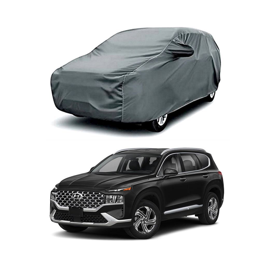 Car Anti-Scratch / Dust Proof / All Weather Proof Top Cover Pvc Material Hyundai Santa Fe 2021 Grey Zipper Bag Pack Vp (China)