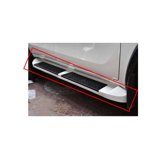 Side Step / Foot Board  White Line Design  Oem Fitting Toyota Fortuner 2018 Fgm Without Border Without Light  No Logo 02 Pcs/Set White