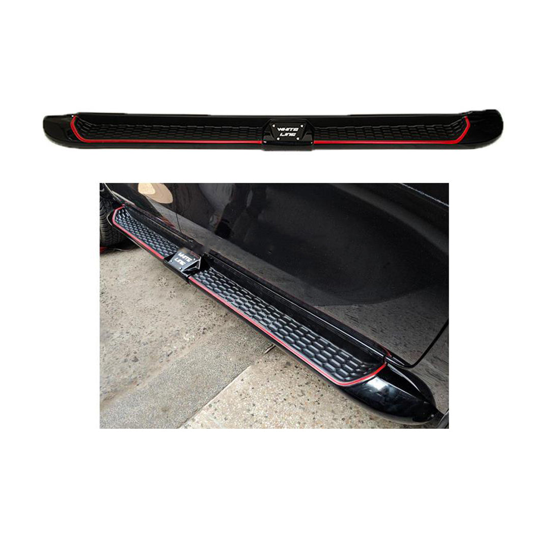 Side Step / Foot Board White Line Design Oem Fitting Toyota Revo 2016-2020 Fgm Without Border Without Light No Logo 02 Pcs/Set Black (Pakistan)