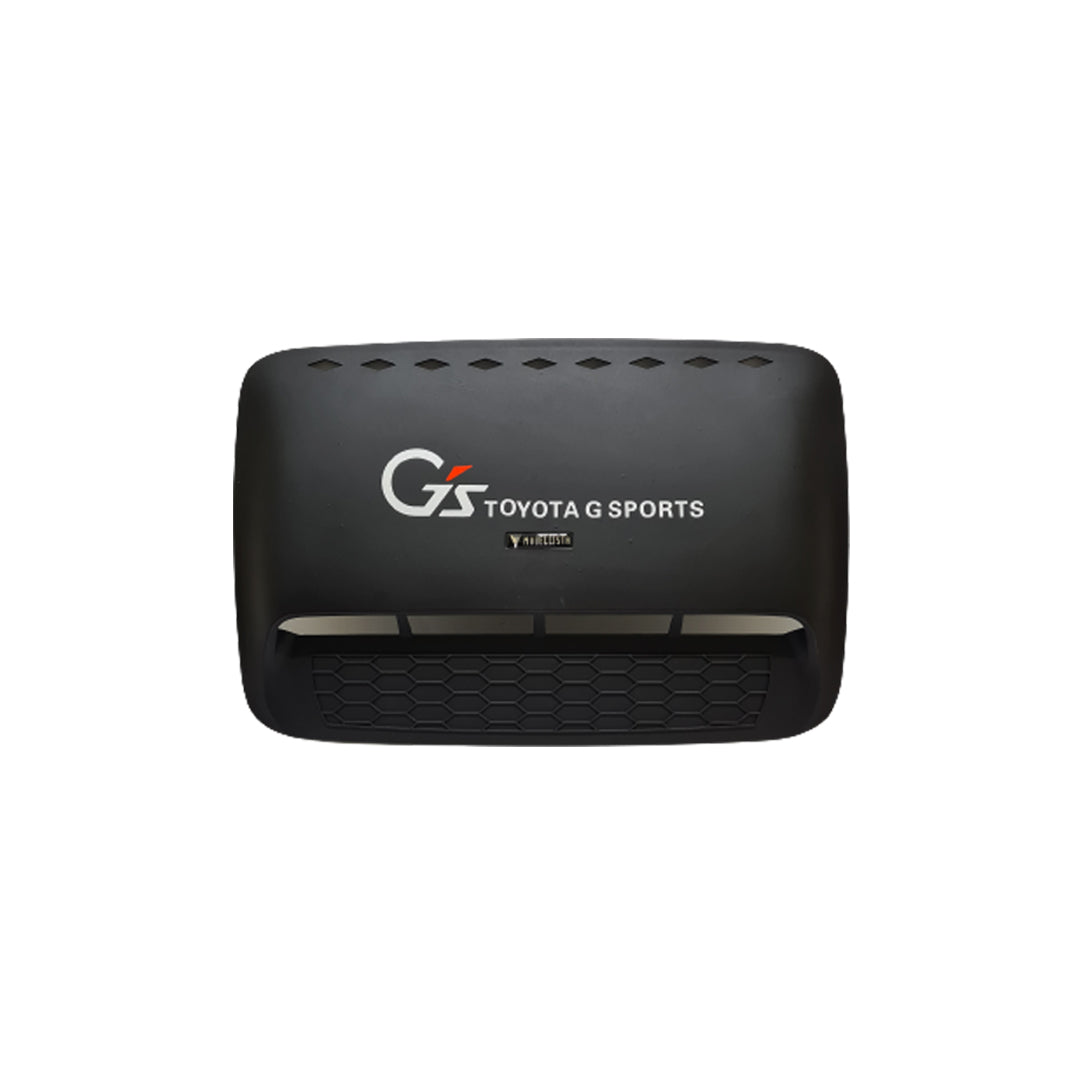 Hood Air Flow / Air Vent Sports Design Tape Type Fitting Gloss Black Gs Toyota Sports Logo Large Size 01 Pc/Set Bulk Pack (China)