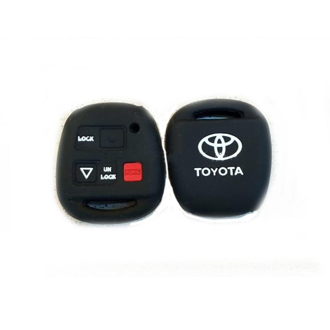 Car Remote Key Cover/Casing Silicone Black Type Toyota Prado Fj-120 2005 Toyota Logo Black Poly Bag Pack (China)