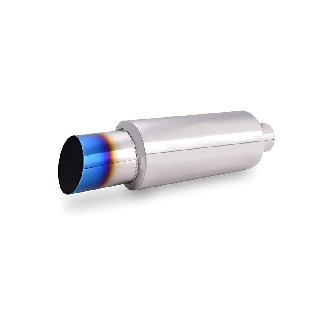Automotive Sports Exhaust Muffler Hks Single Tip Design Ss Material Ss/Burnt Inlet 2" Outlet 3" 20" Length Universal Fitting Premium Quality (China)
