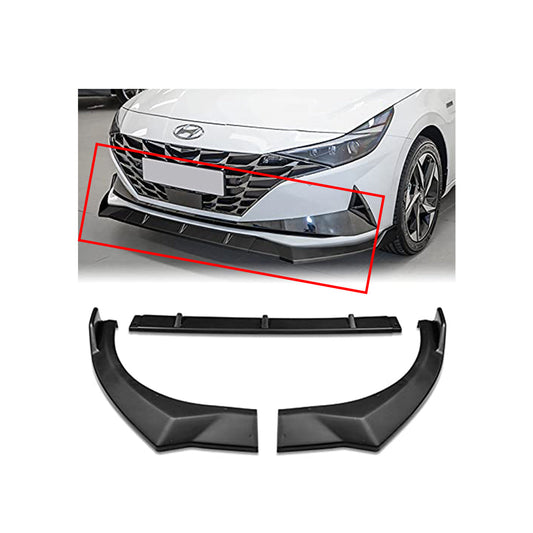 Front Bumper Lip/Extensions  Oem Fitting Hyundai Elantra 2021 Kinard Design Plastic Material 03 Pcs / Set Matt Black Bulk Pack (China)