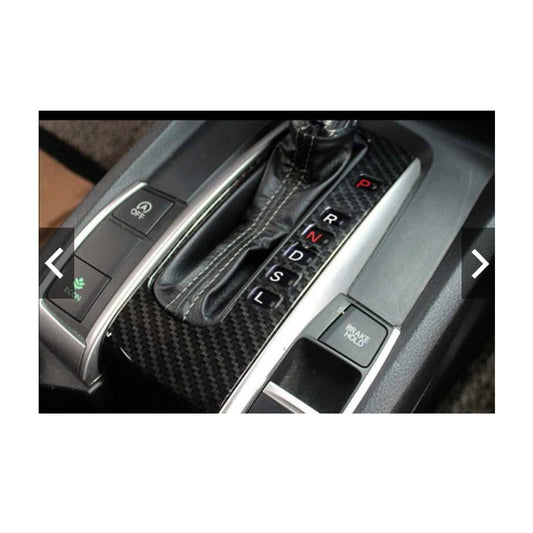 Chrome Gear Inner Frame Cover Plastic Tape Type Fitting Honda Civic 2018 Black/Carbon 01 Pc/Set (China)