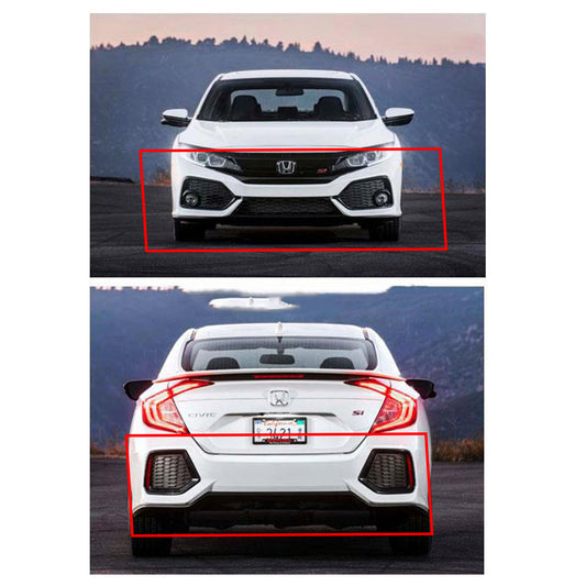 Body Kit Large Front + Back Sides Honda Civic 2016-2021 Si Version 1 Plastic Material Without Light  02 Pcs/Set Not Painted (China)