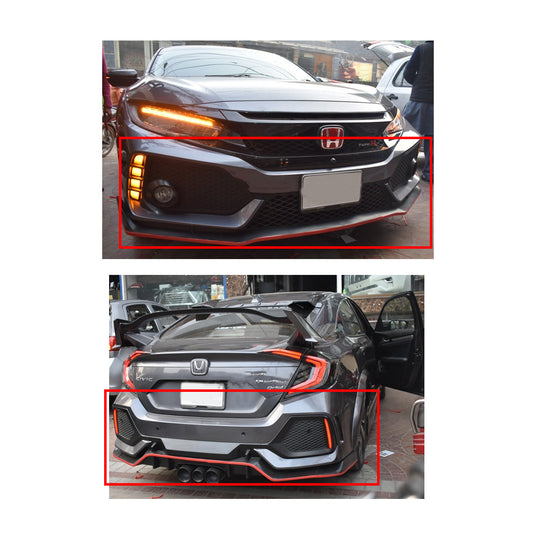 Body Kit Large Front + Side + Back Sides Honda Civic 2016-2021 Type-R Version 2 Plastic Material Without Light  04 Pcs/Set Not Painted (China)
