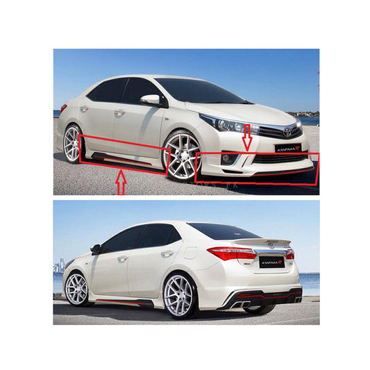 Body Kit/Lip Front + Side + Back Sides Toyota Corolla 2018 Kantara Design Plastic Material Without Light  04 Pcs/Set Not Painted (China)