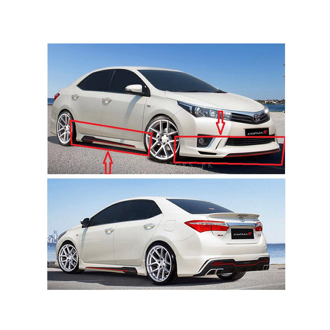 Body Kit/Lip Front + Side + Back Sides Toyota Corolla 2018 Kantara Design Plastic Material Without Light 04 Pcs/Set Not Painted (China)