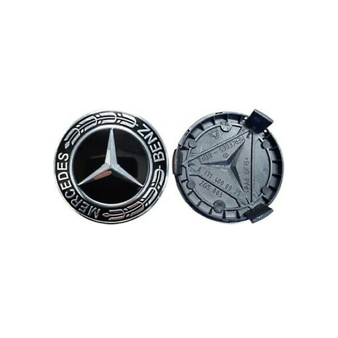 Alloy Rim / Wheel Center Hub Cup / Cap Oem Fitting Mercedes Benz Plastic Material New 2" Toyota Logo Chrome / Black 01 Pc/Pack Poly Bag Pack