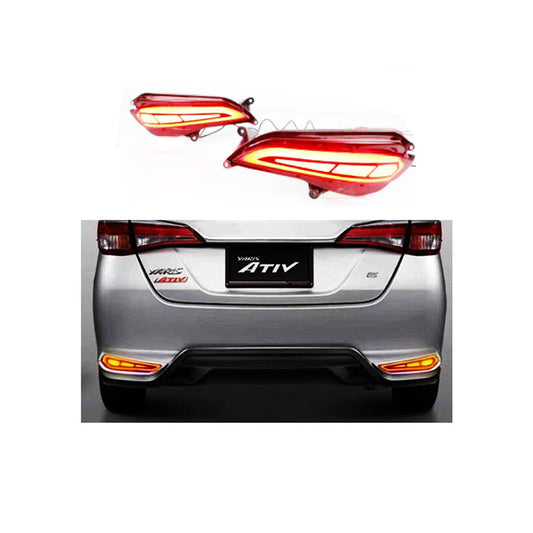 Car Rear Bumper Lamps Toyota Yaris 2020  Oem Fitting Audi-A Design Red Led 02 Pcs/Set Box Pack (China)