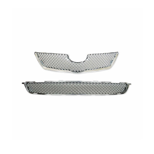 Front Grill Upper/Oem Type Honey Comb Design Toyota Corolla 2012 Without Logo 02 Pcs/Set  Full Chrome (China)