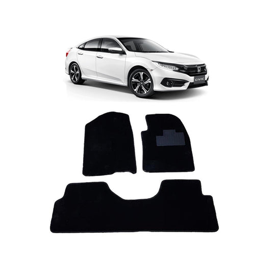 Car Floor Mat Velvet Type Carpet  Oem Fitting Honda Civic 2018 03 Pcs / Set Black Poly Bag Pack  (China)